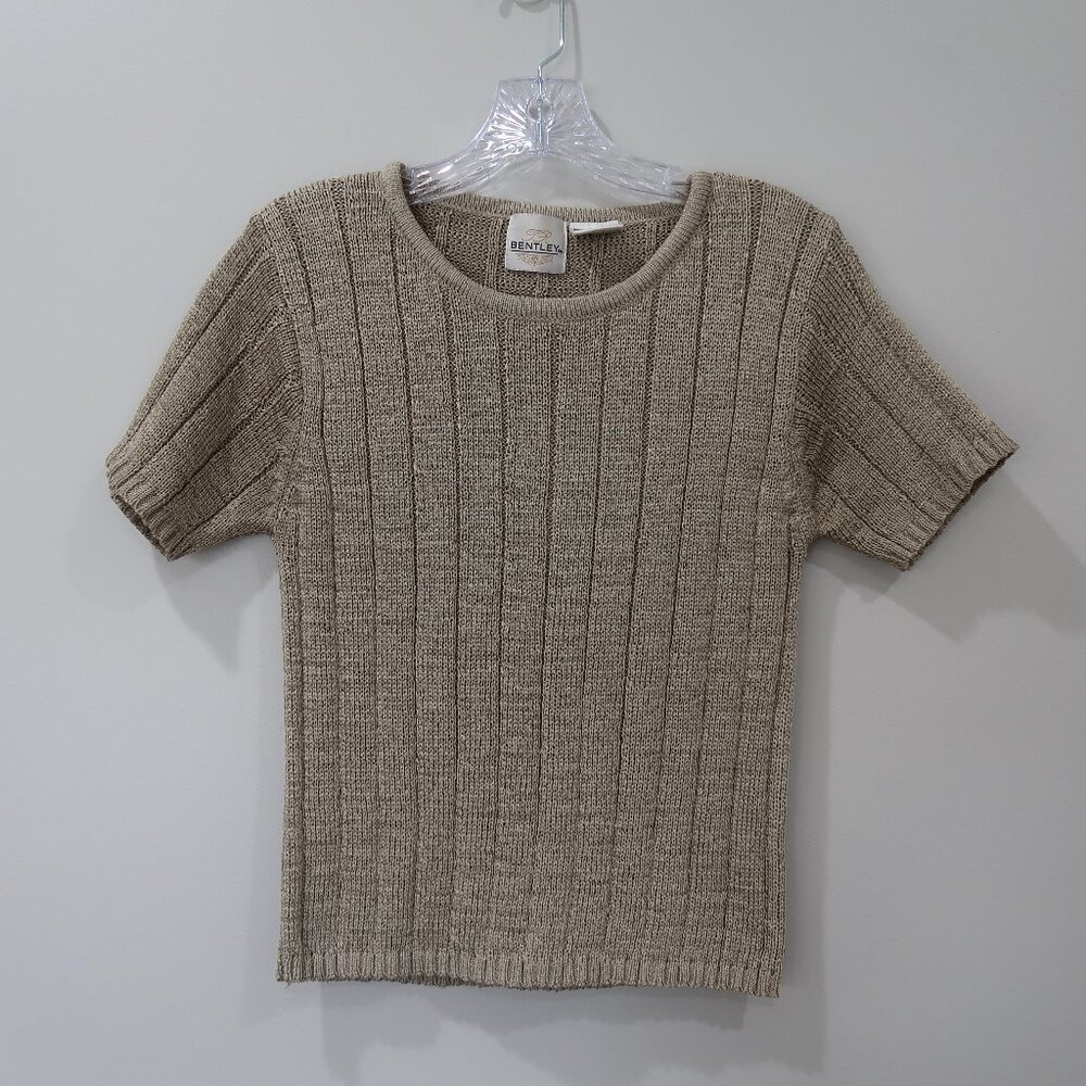 Vintage TR Bentley Tan Golden Casual T-Shirt Size Medium Stretch